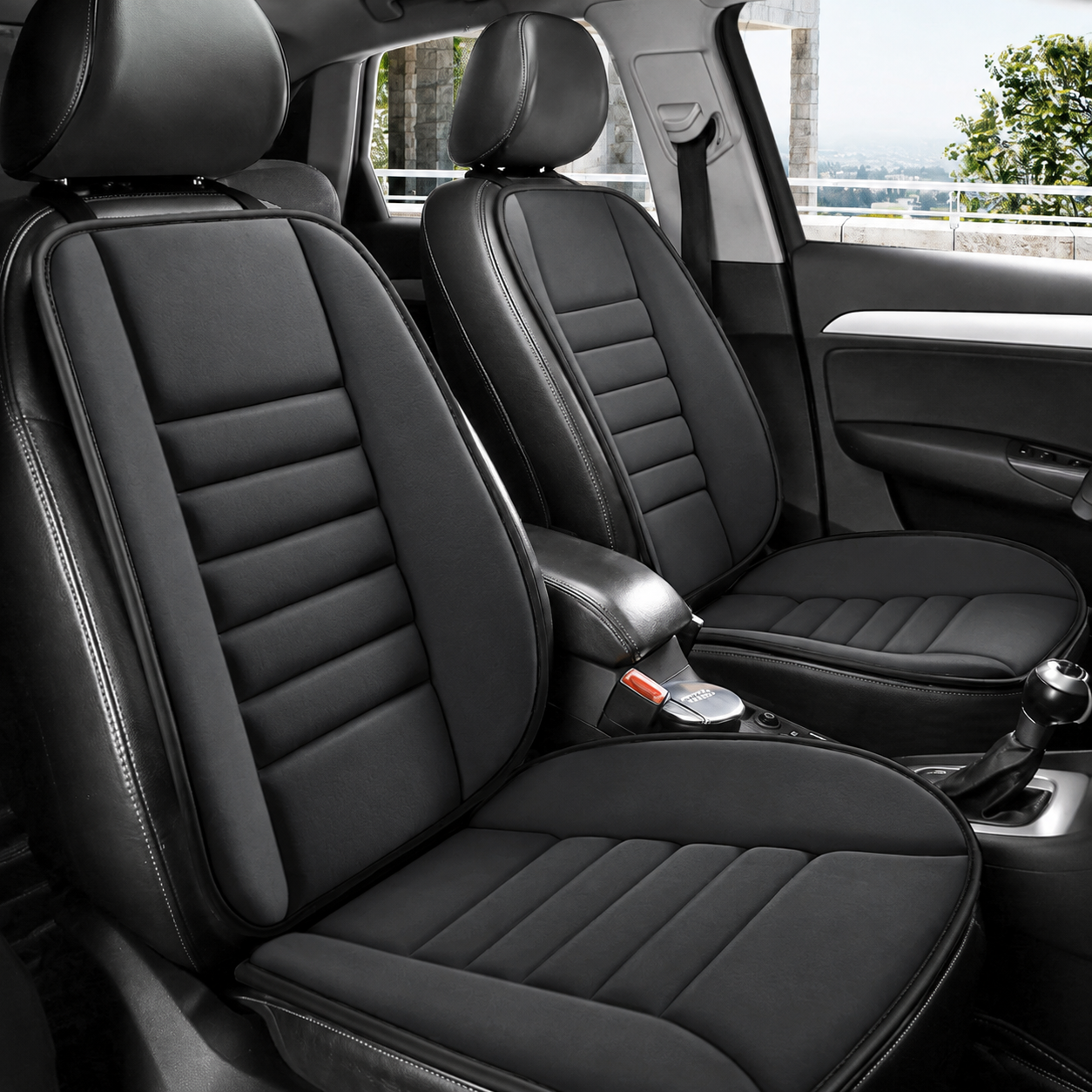 Memory Foam Car Seat Cushion & Back Support Set – 2-Piece Non-Slip Driving Comfort Pad