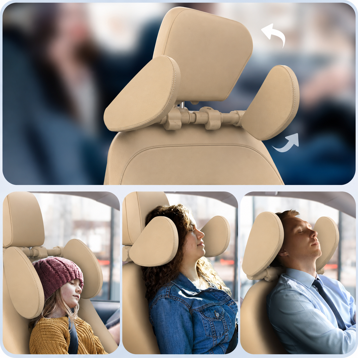 Adjustable Car Headrest Side Support Pillow