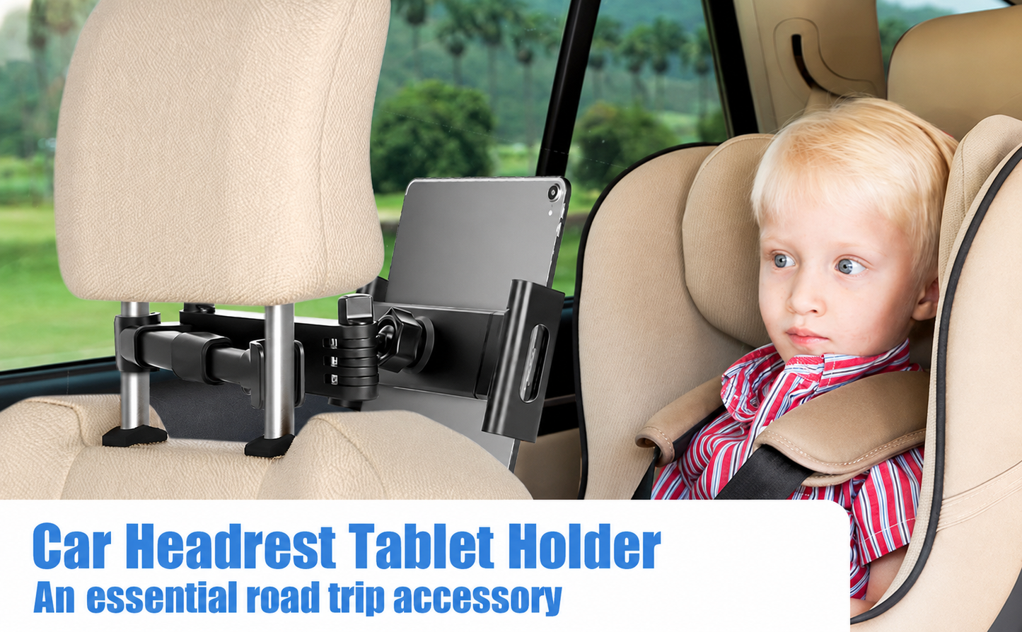 Adjustable Car Headrest Tablet Holder
