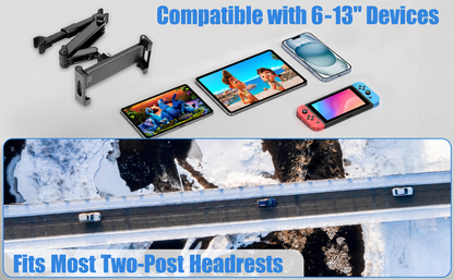 Adjustable Car Headrest Tablet Holder