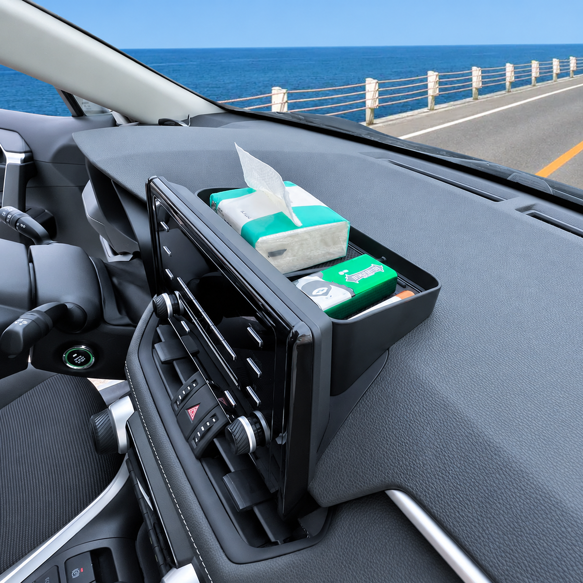 Behind-Screen Storage Tray for Toyota RAV4 2021–2025