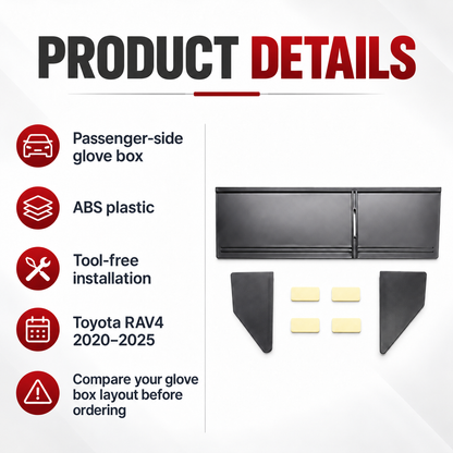 Glove Box Shelf Organizer for Toyota RAV4 2020–2025