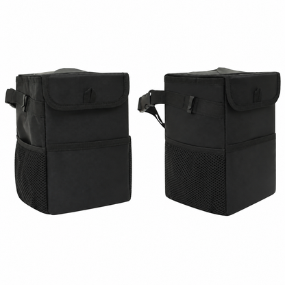 Foldable Hanging Car Trash Can with Storage Pockets