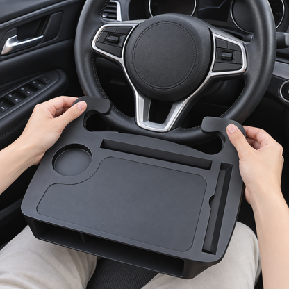 2-in-1 Car Steering Wheel Tray & Seat Gap Organizer