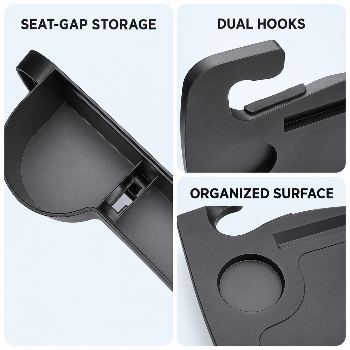 2-in-1 Car Steering Wheel Tray & Seat Gap Organizer