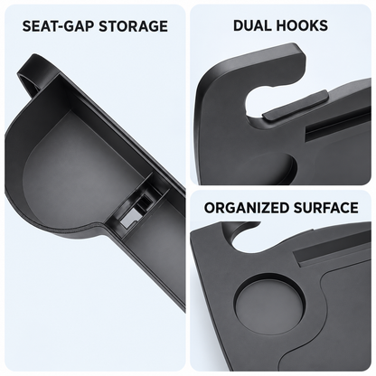 2-in-1 Car Steering Wheel Tray & Seat Gap Organizer