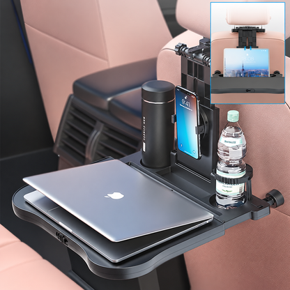 Foldable Car Backseat Tray Table with Cup Holder & Phone Mount