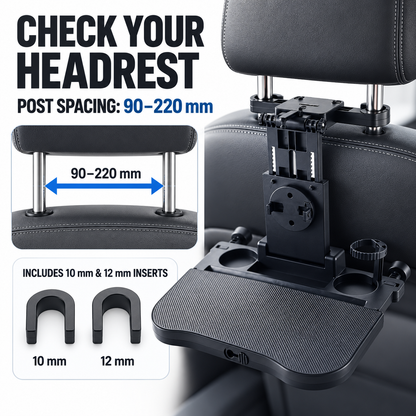 Foldable Car Backseat Tray Table with Cup Holder & Phone Mount
