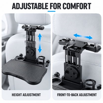 Foldable Car Backseat Tray Table with Cup Holder & Phone Mount