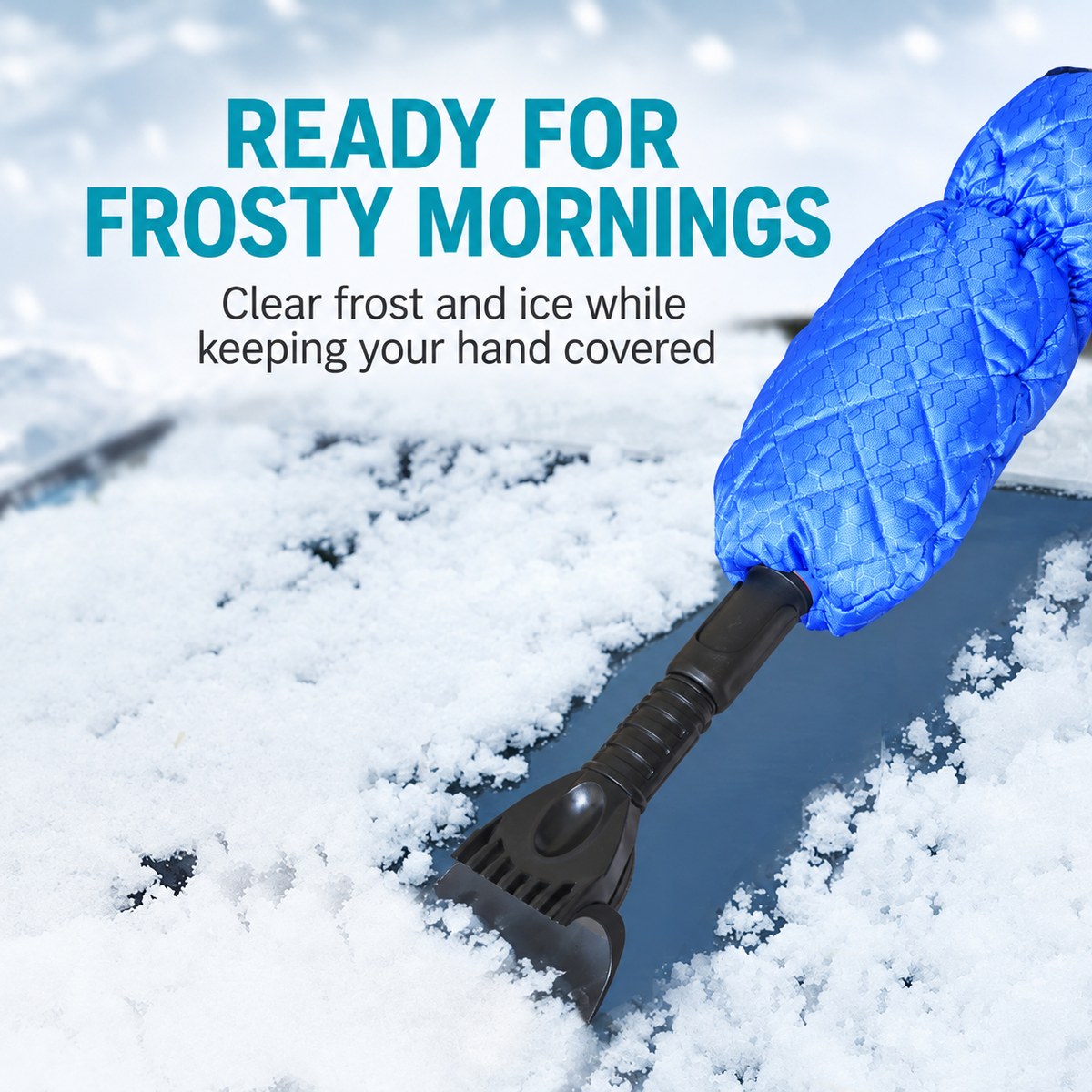 Extendable Ice Scraper with Fleece-Lined Mitt
