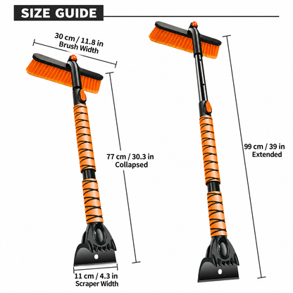 3-in-1 Telescoping Snow Brush & Ice Scraper
