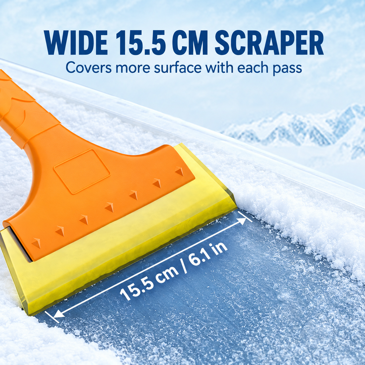 Long-Handle Silicone Ice Scraper for Car Windshields
