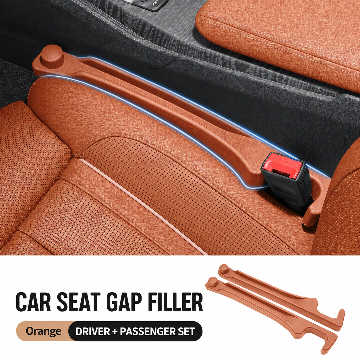 3-in-1 Soft PU Car Seat Gap Filler Organizer