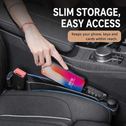 3-in-1 Soft PU Car Seat Gap Filler Organizer