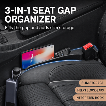 3-in-1 Soft PU Car Seat Gap Filler Organizer