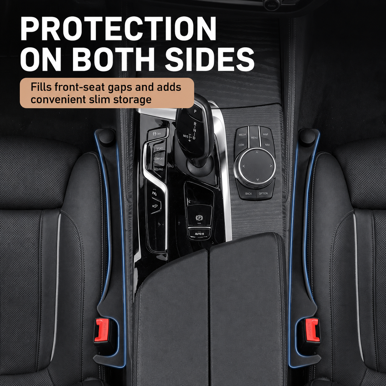 3-in-1 Soft PU Car Seat Gap Filler Organizer