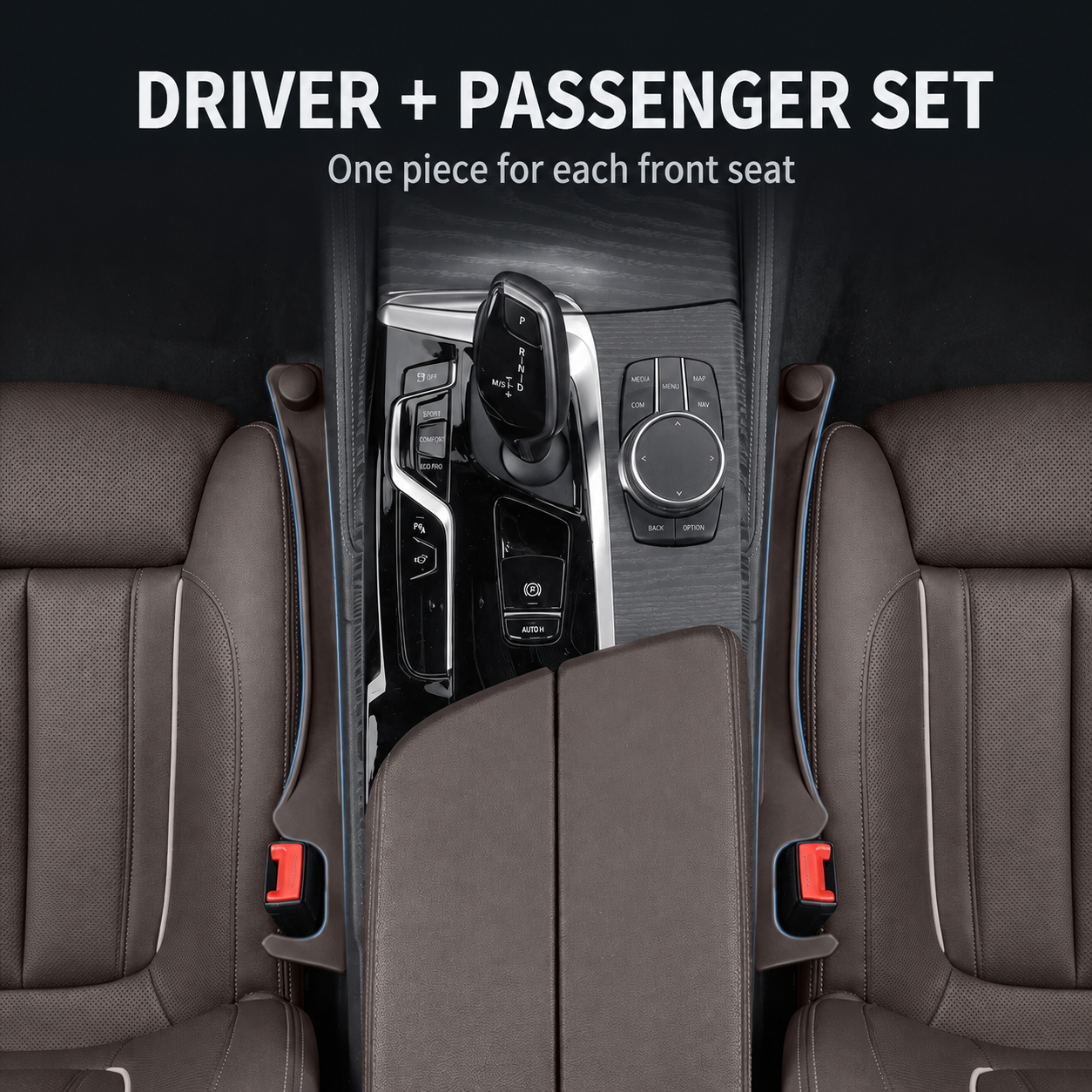 3-in-1 Soft PU Car Seat Gap Filler Organizer