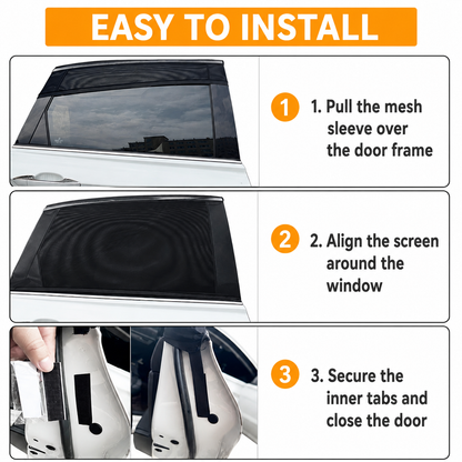 Stretch-Fit Rear Window Mesh Screens – 2 Pack
