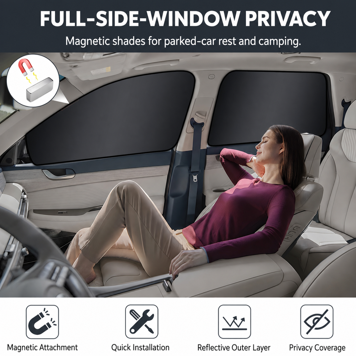 Magnetic Car Side Window Privacy Shades
