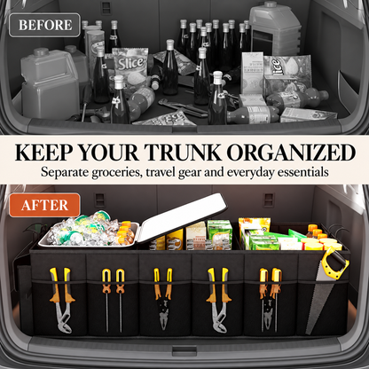 Foldable Car Trunk Organizer with Detachable Cooler Bag