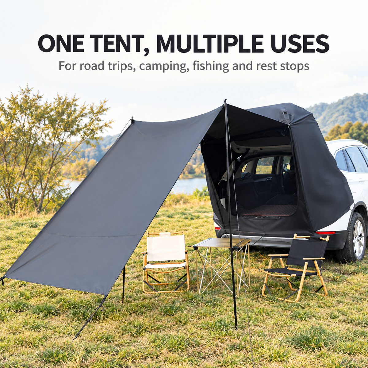SUV Tailgate Tent with Mesh Screen & Extended Awning