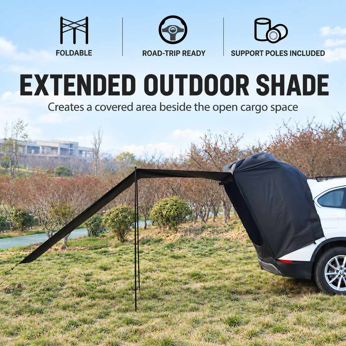SUV Tailgate Tent with Mesh Screen & Extended Awning