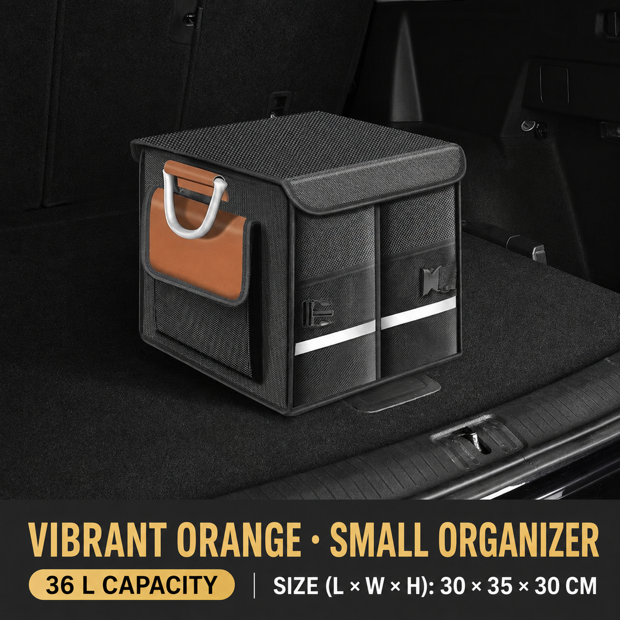 Collapsible Car Trunk Organizer with Lid & Shoe Compartment