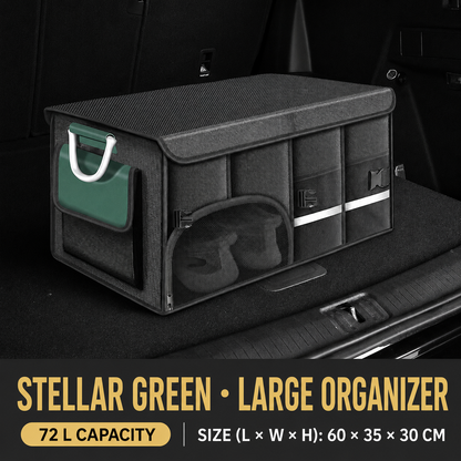 Collapsible Car Trunk Organizer with Lid & Shoe Compartment