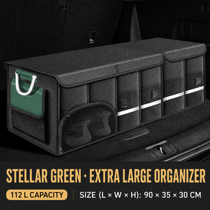 Collapsible Car Trunk Organizer with Lid & Shoe Compartment