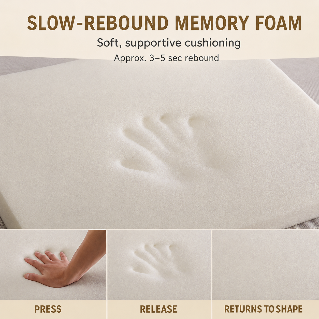 Memory Foam Car Seat Cushion & Back Support Set – 2-Piece Non-Slip Driving Comfort Pad