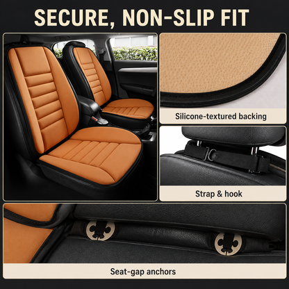 Memory Foam Car Seat Cushion & Back Support Set – 2-Piece Non-Slip Driving Comfort Pad