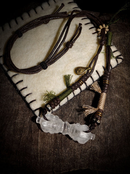 Protection Balance Necklace | Clear Quartz Four-Pronged Vajra