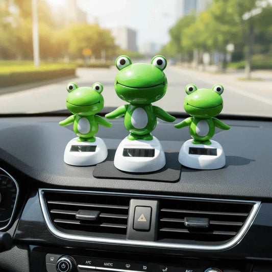 Solar Frog Bobblehead Car Ornament
