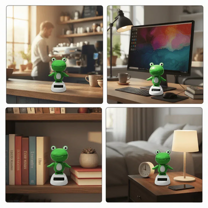 Solar Frog Bobblehead Car Ornament
