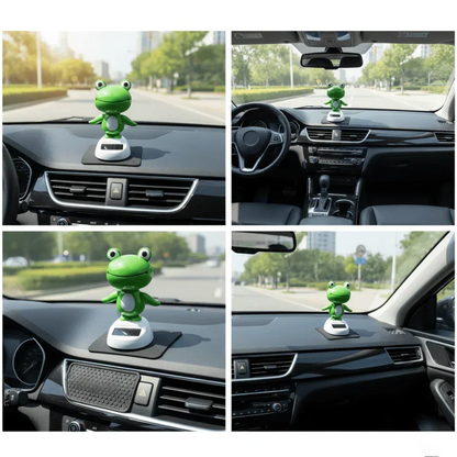 Solar Frog Bobblehead Car Ornament