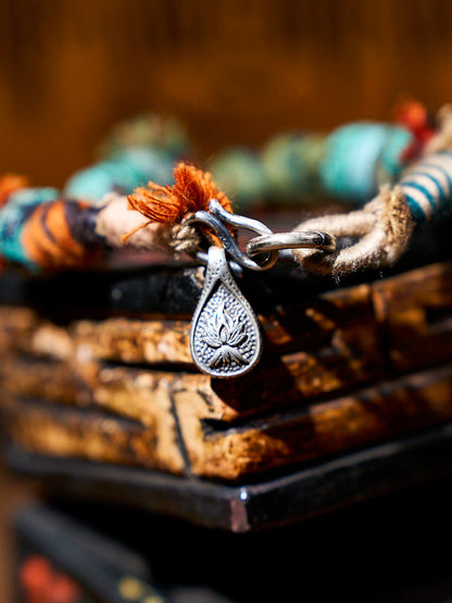Wrapped Earth Turquoise Sterling Silver Charm Bracelet