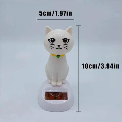 Solar Shaking-Head Cat Dashboard Ornament