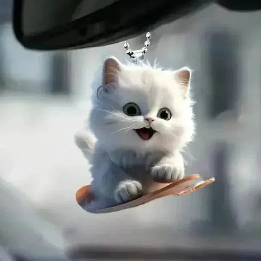 Cat Rearview Mirror Pendant