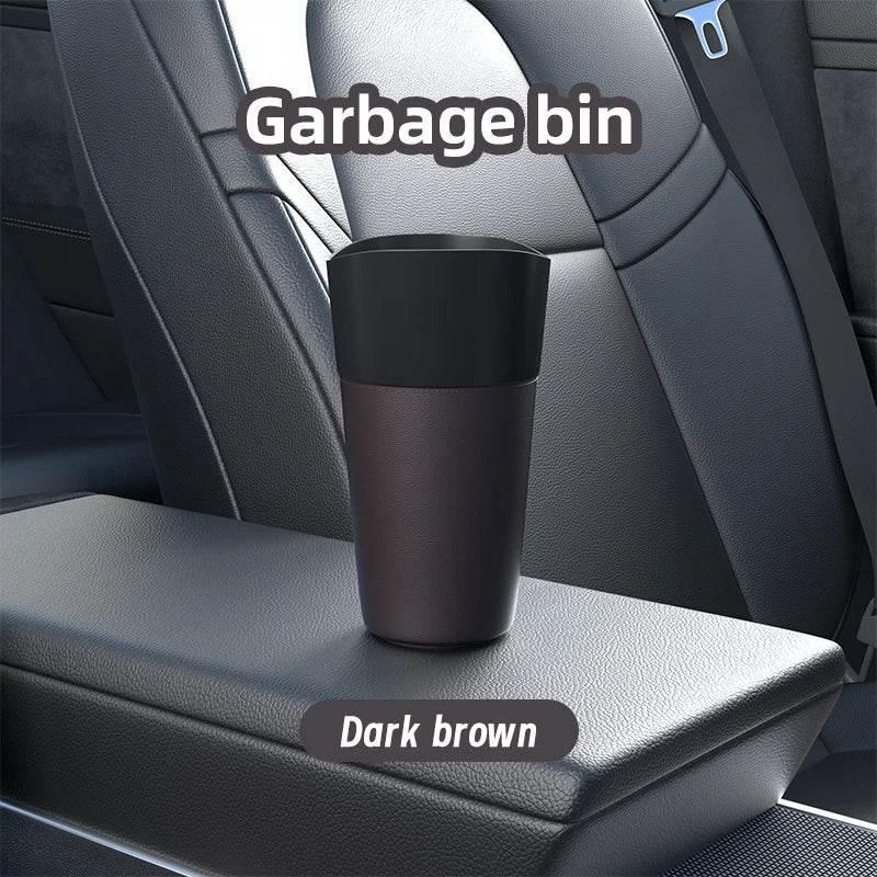 Mini Leather-Look Car Trash Can
