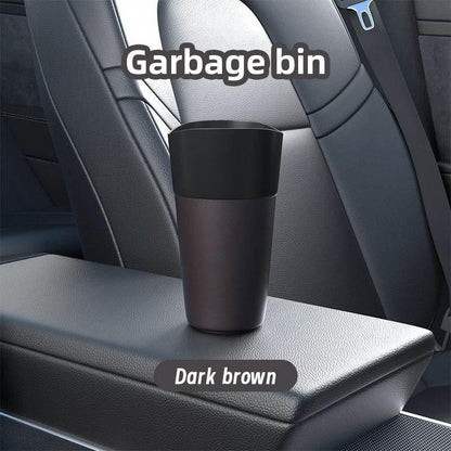 Mini Leather-Look Car Trash Can