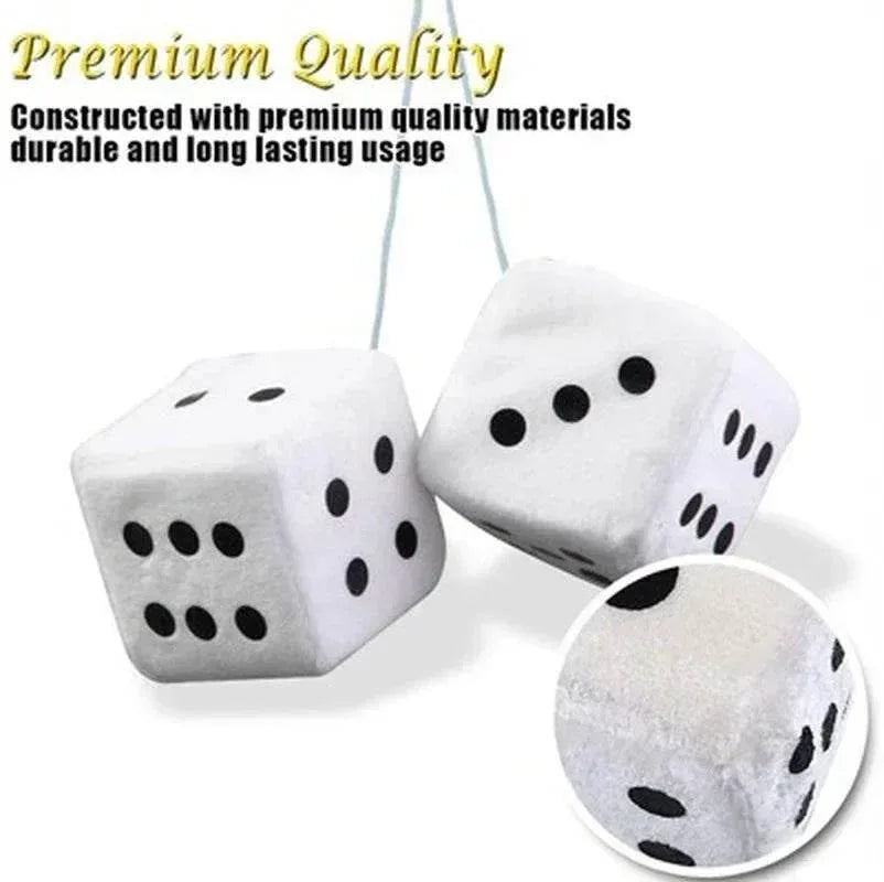 Fuzzy Dice Rearview Mirror Hanger – Pair