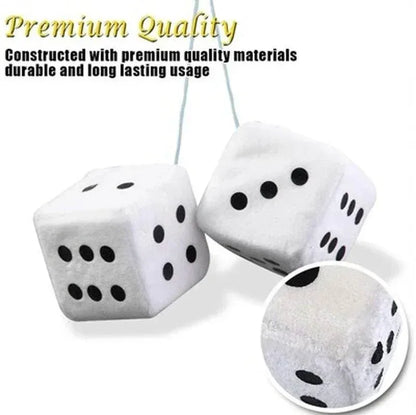 Fuzzy Dice Rearview Mirror Hanger – Pair