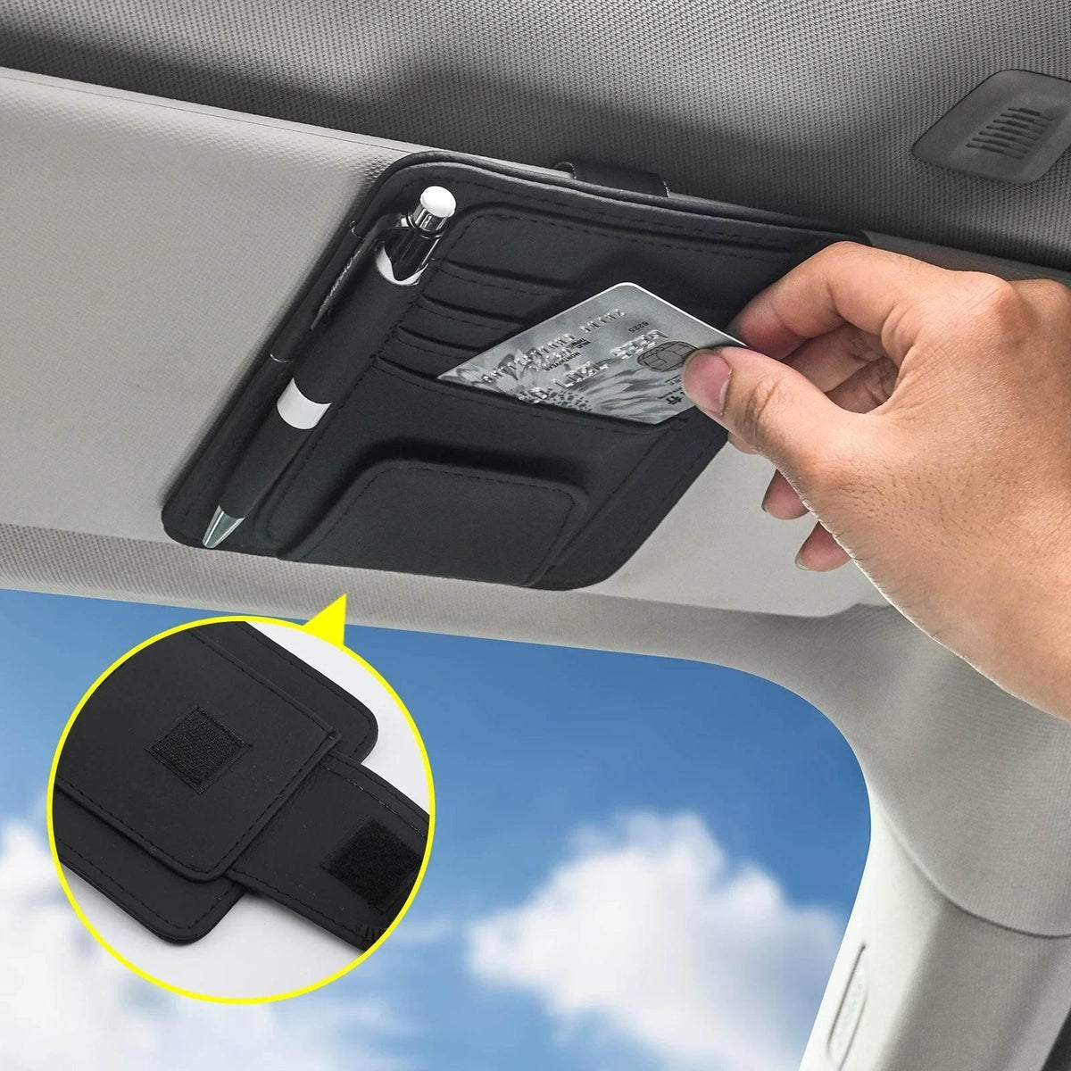 Multi-Pocket Car Visor Organizer