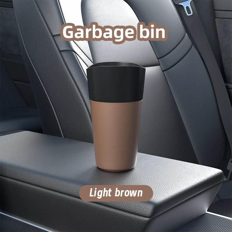 Mini Leather-Look Car Trash Can