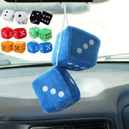 Fuzzy Dice Rearview Mirror Hanger – Pair