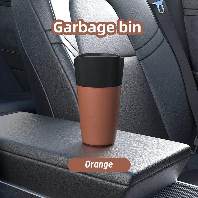 Mini Leather-Look Car Trash Can