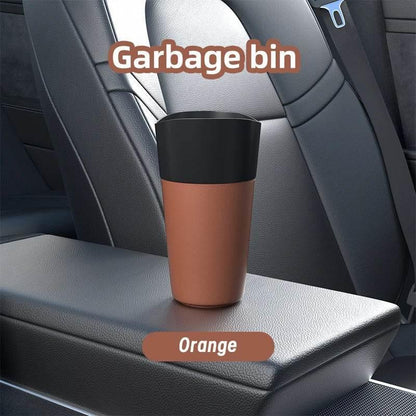 Mini Leather-Look Car Trash Can