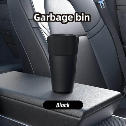 Mini Leather-Look Car Trash Can