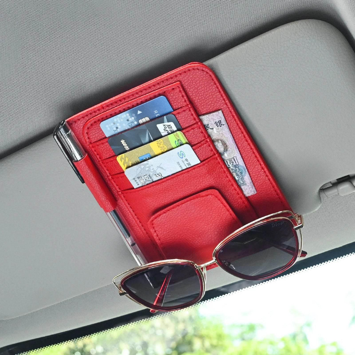 Multi-Pocket Car Visor Organizer