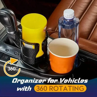Rotating Dual Car Cup Holder Expander